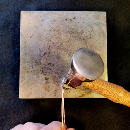 Jennifer Brooks's Rainbow Autumn Tree Earrings - , Contemporary Wire Jewelry, Dapping, Dapping Jewelry, How To Punch Holes, Hole Punching, Punch A Hole, Lashing, Wire Lashing, , hammer the metal with the ball end for texture